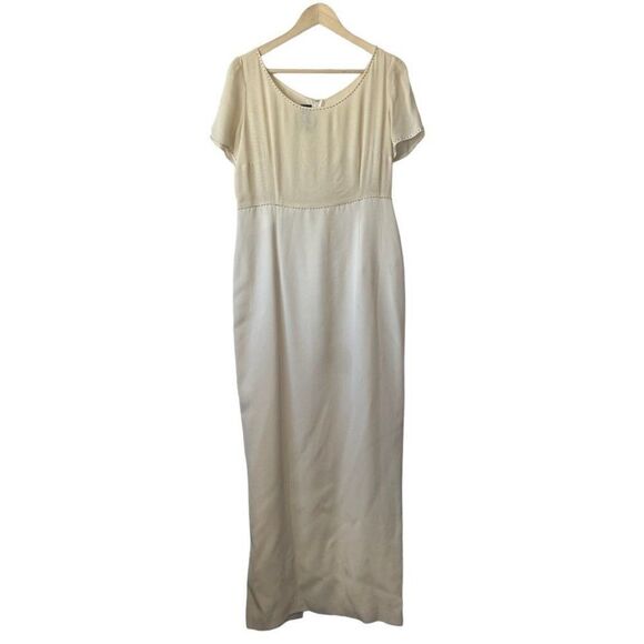 Sunny Choi Vintage Cream/Winter White Maxi Dress Bead Trim - Picture 1 of 7